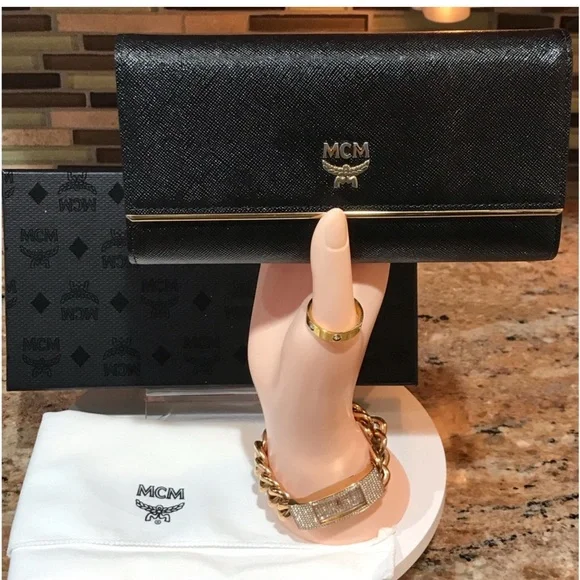 MCM Signature Leather Continental Wallet - Picture 3 of 15